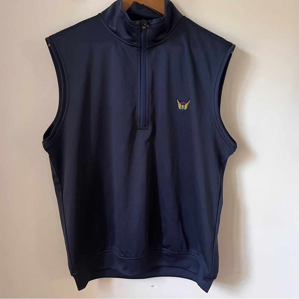 Men's Navy Vest Golf Tour Series with Embroidered Logo Medium
